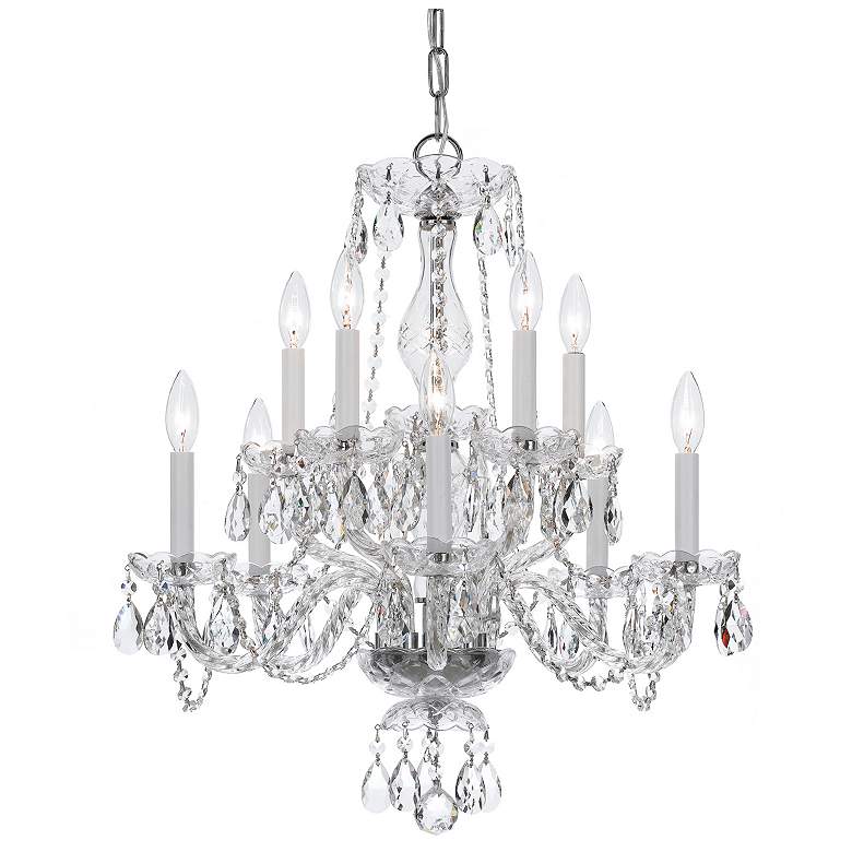 Image 1 Crystorama Traditional Crystal 23" Polished Chrome 10-Light Chandelier