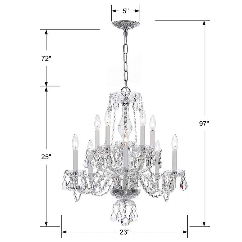 Image 4 Crystorama Traditional Crystal 23" Polished Chrome 10-Light Chandelier more views