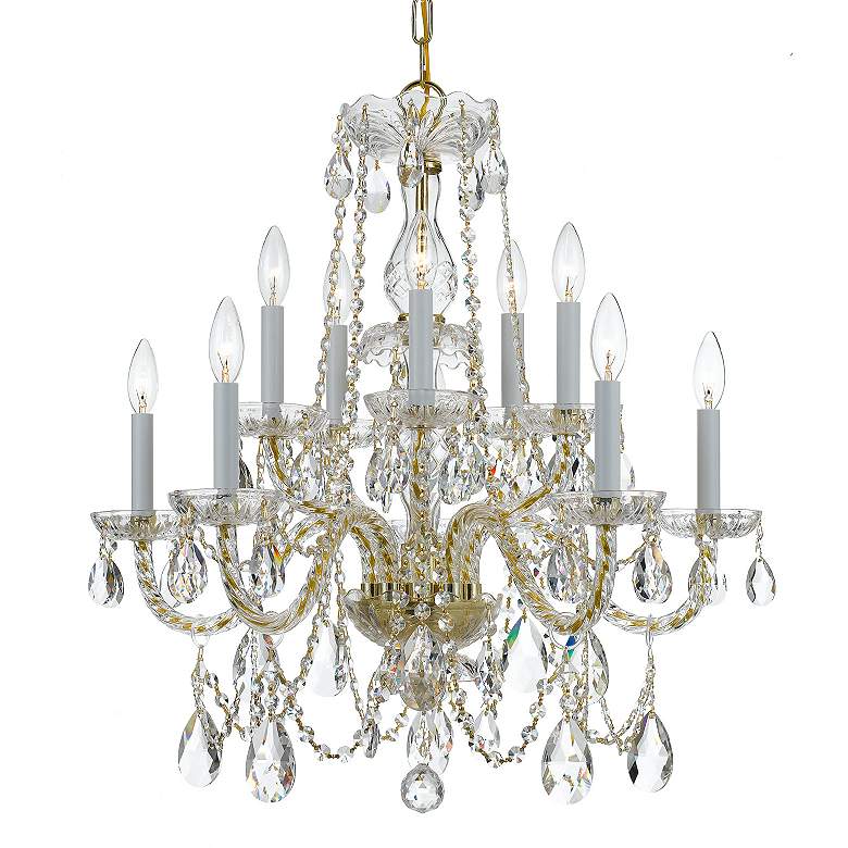 Image 4 Crystorama Traditional Crystal 26" Brass 10-Light Crystal Chandelier more views