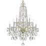 3_Crystorama Traditional Crystal 32"W Brass 10-Light Crystal Chandelier more views