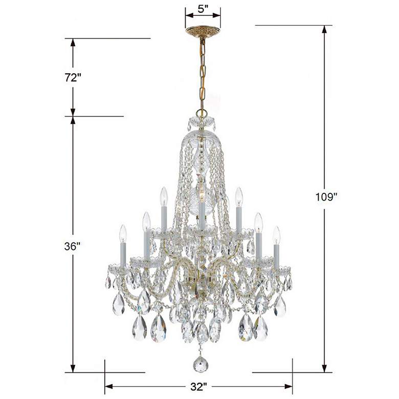 Image 5 Crystorama Traditional Crystal 32"W Brass 10-Light Crystal Chandelier more views