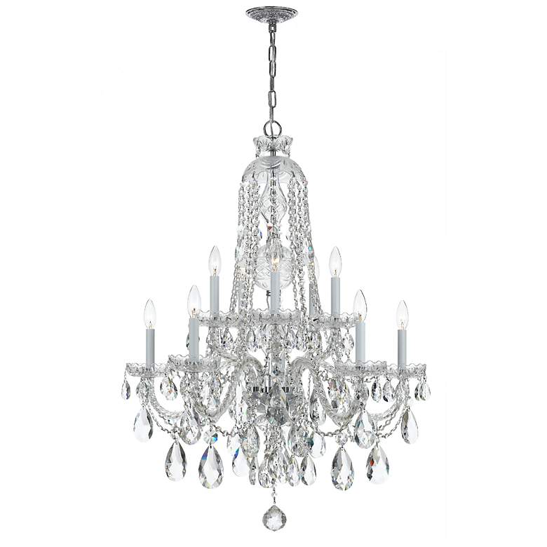 Image 1 Crystorama Traditional Crystal 32"W Chrome 10-Light Crystal Chandelier