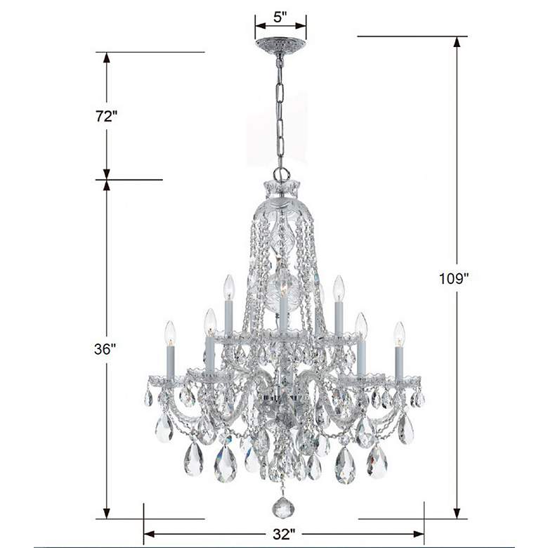 Image 5 Crystorama Traditional Crystal 32"W Chrome 10-Light Crystal Chandelier more views