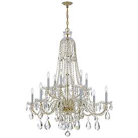 Image1 of Crystorama Traditional Crystal 37 1/2"W Brass Crystal Chandelier