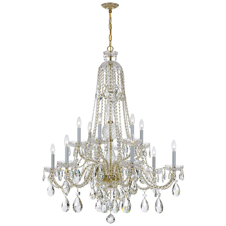 Image 1 Crystorama Traditional Crystal 37 1/2"W Brass Crystal Chandelier