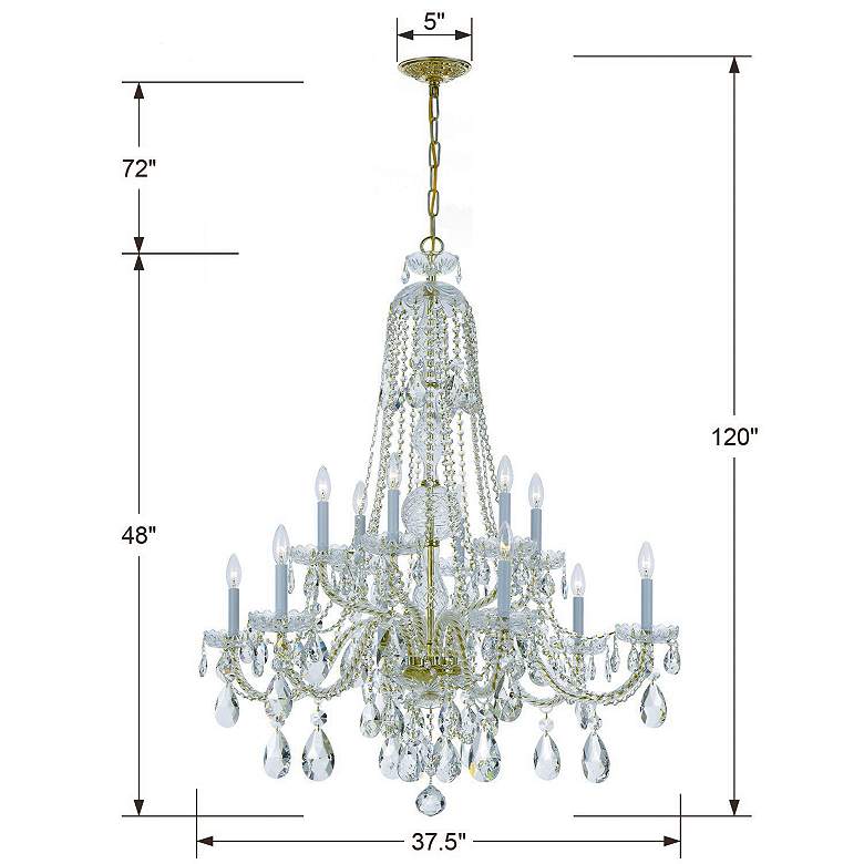 Image 5 Crystorama Traditional Crystal 37 1/2"W Brass Crystal Chandelier more views