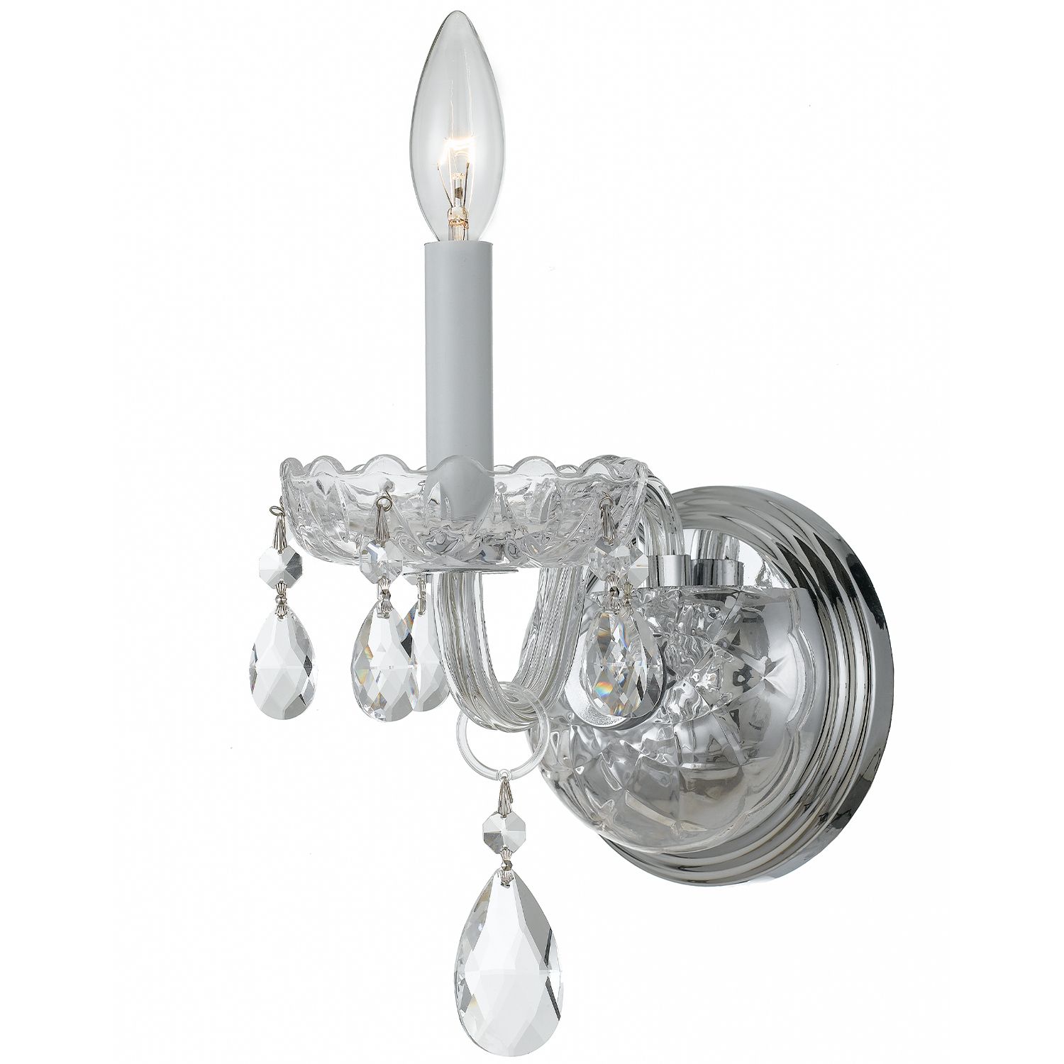 Image 3 Crystorama Traditional Crystal 5'' Hand Cut Crystal Polished Chrome Sconce more views