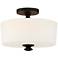 Crystorama Travis 12 1/2" Wide Black Forged Ceiling Light
