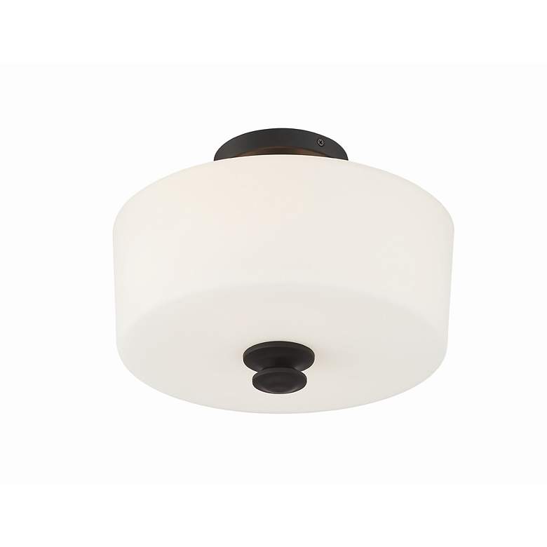 Image 3 Crystorama Travis 12 1/2" Wide Black Forged Ceiling Light more views
