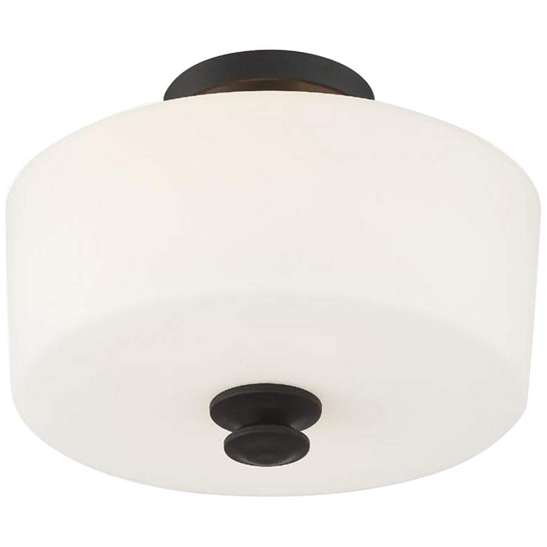 Image 5 Crystorama Travis 12 1/2" Wide Black Forged Ceiling Light more views
