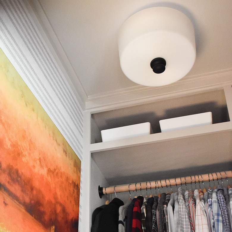 Image 7 Crystorama Travis 12 1/2" Wide Black Forged Ceiling Light more views
