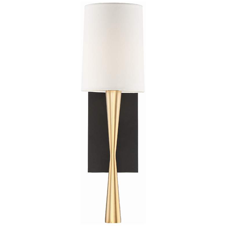 Image 2 Crystorama Trenton 18 1/2" Forged Brass and Black Modern Wall Sconce
