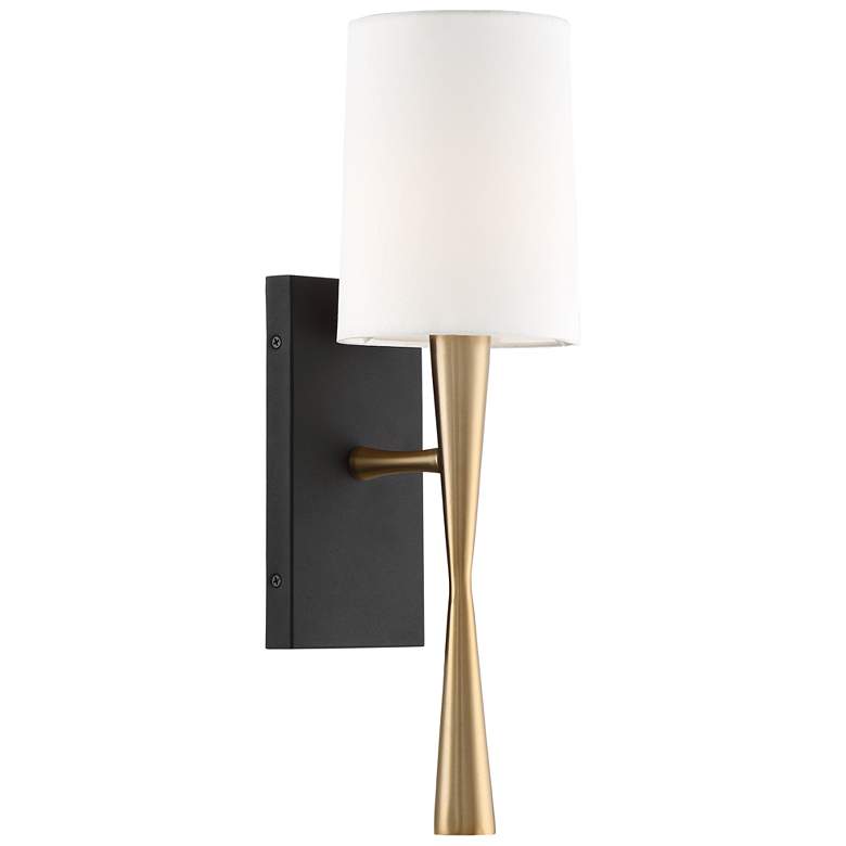 Image 3 Crystorama Trenton 18 1/2 inch Forged Brass and Black Modern Wall Sconce more views