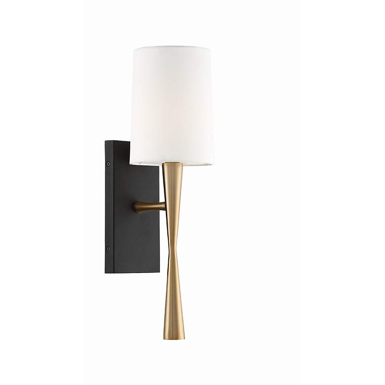 Image 3 Crystorama Trenton 18 1/2 inch Forged Brass and Black Modern Wall Sconce more views