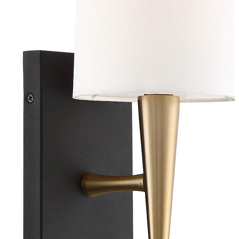 Image 4 Crystorama Trenton 18 1/2" Forged Brass and Black Modern Wall Sconce more views
