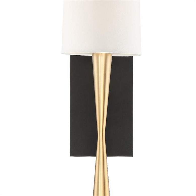 Image 6 Crystorama Trenton 18 1/2" Forged Brass and Black Modern Wall Sconce more views