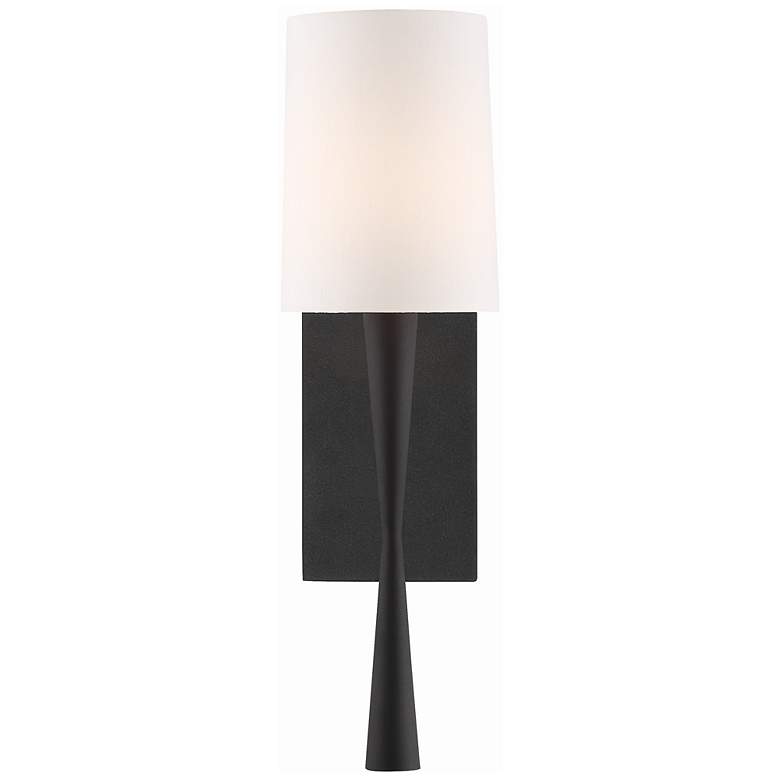 Image 1 Crystorama Trenton 18 1/2" High Black Forged Wall Sconce