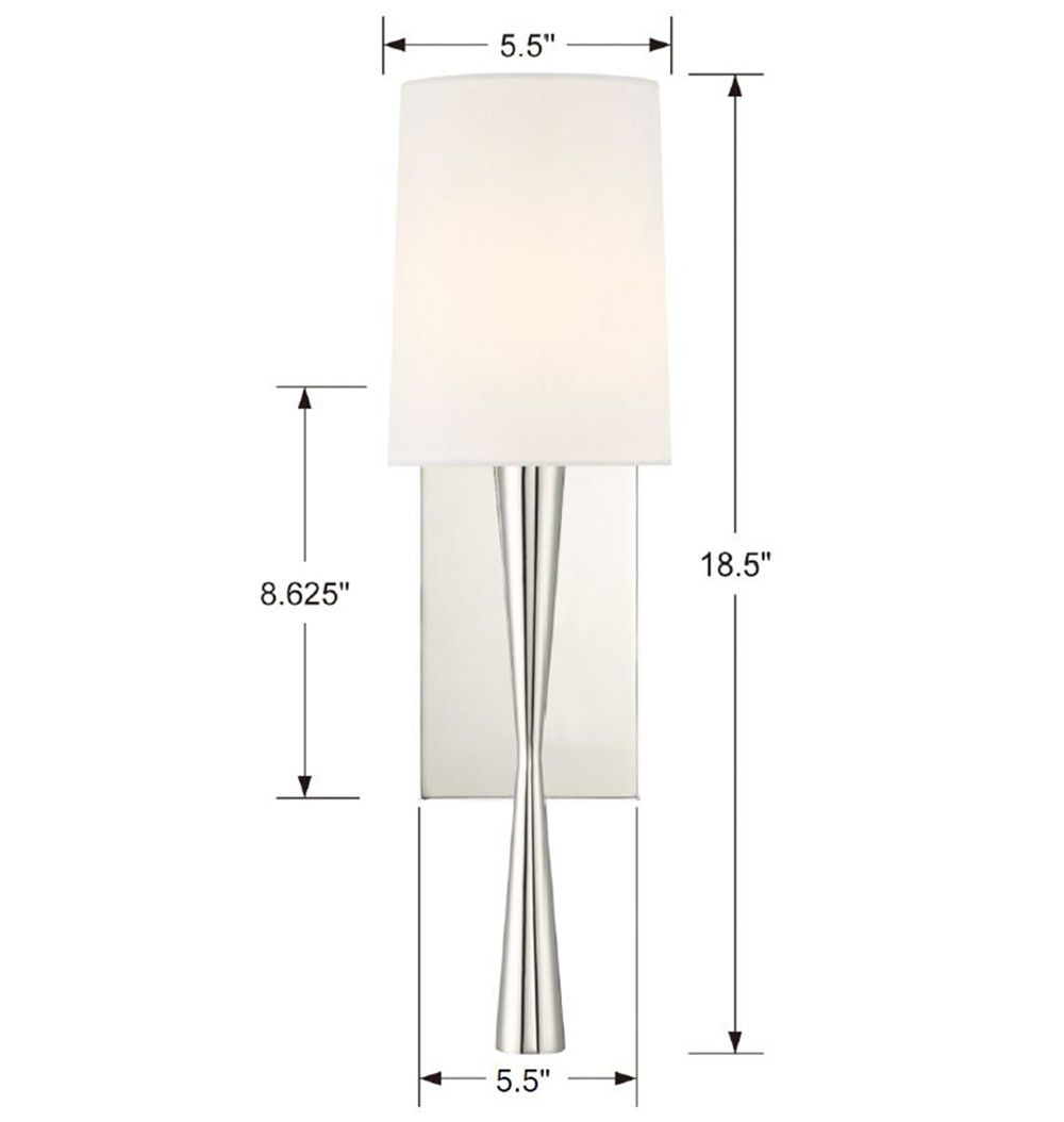 Crystorama Trenton 18 1/2" High Polished Nickel Wall Sconce