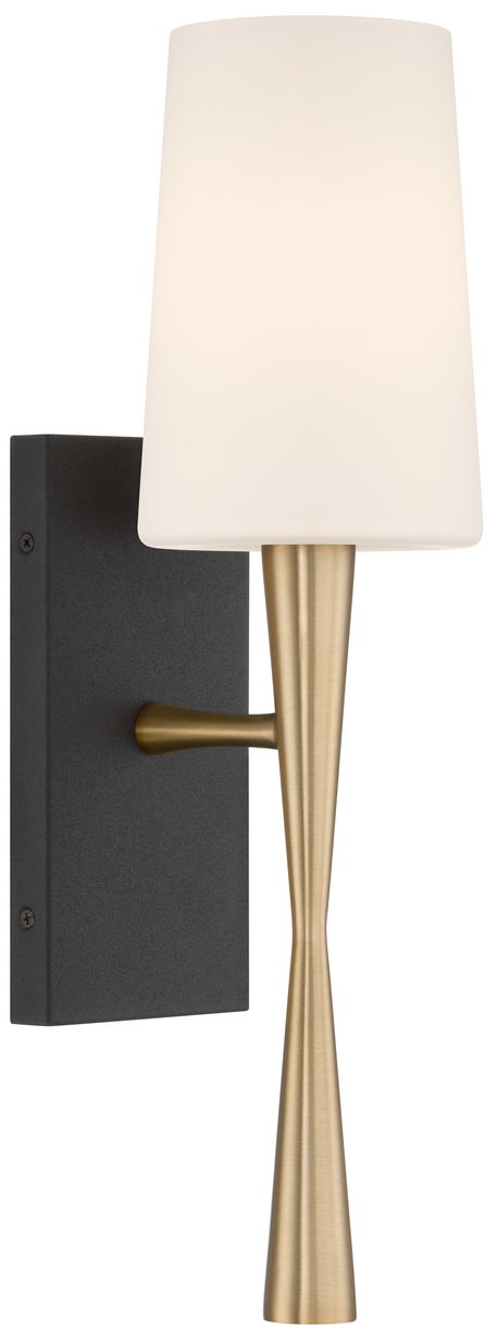 Crystorama Trenton 5'' Aged Brass + Black Forged Sconce