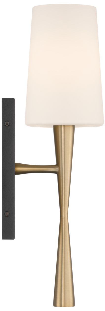 Image 5 Crystorama Trenton 5'' Aged Brass + Black Forged Sconce more views