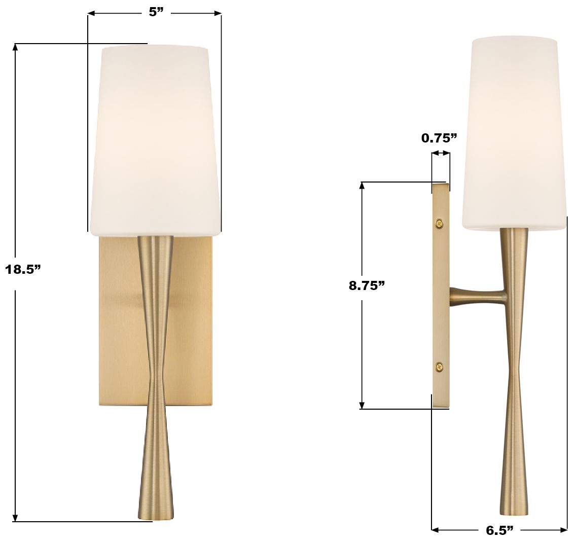 Image 7 Crystorama Trenton 5'' Aged Brass Sconce more views