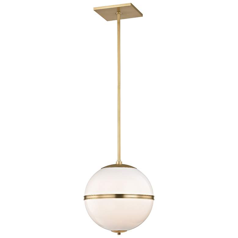 Image 2 Crystorama Truax 12" Wide Aged Brass Globe Mini Pendant