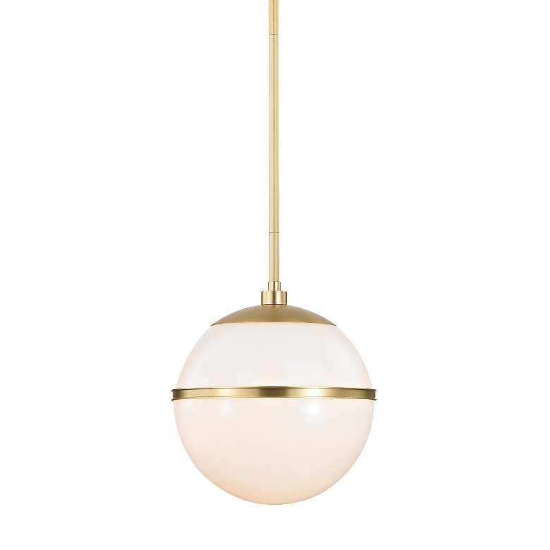 Image 4 Crystorama Truax 12" Wide Aged Brass Globe Mini Pendant more views