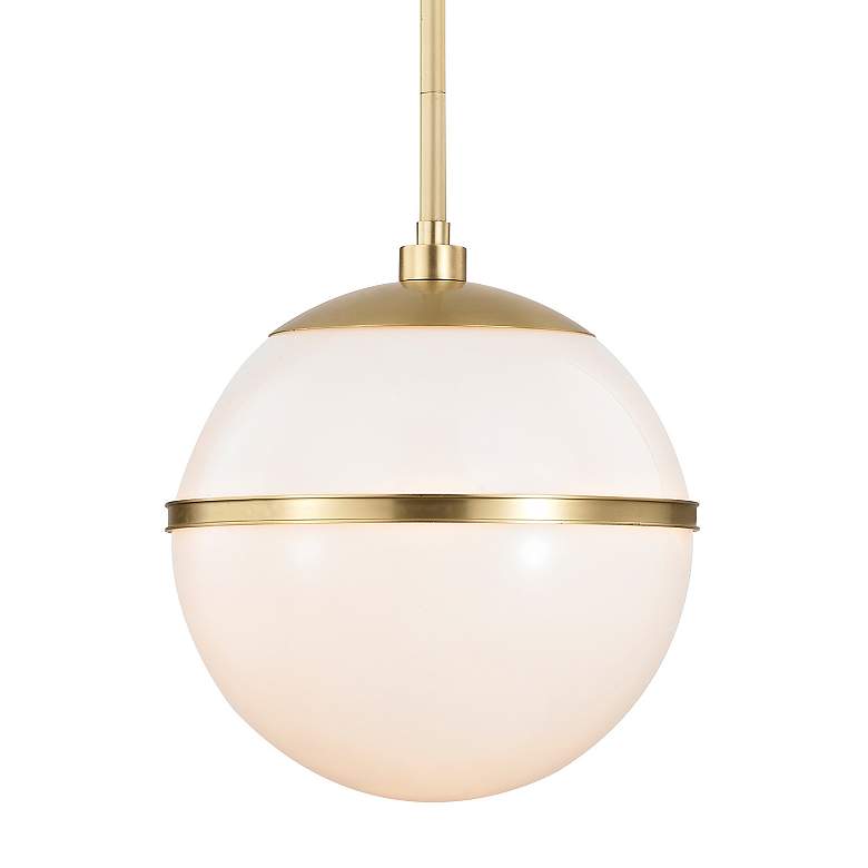 Image 5 Crystorama Truax 12" Wide Aged Brass Globe Mini Pendant more views