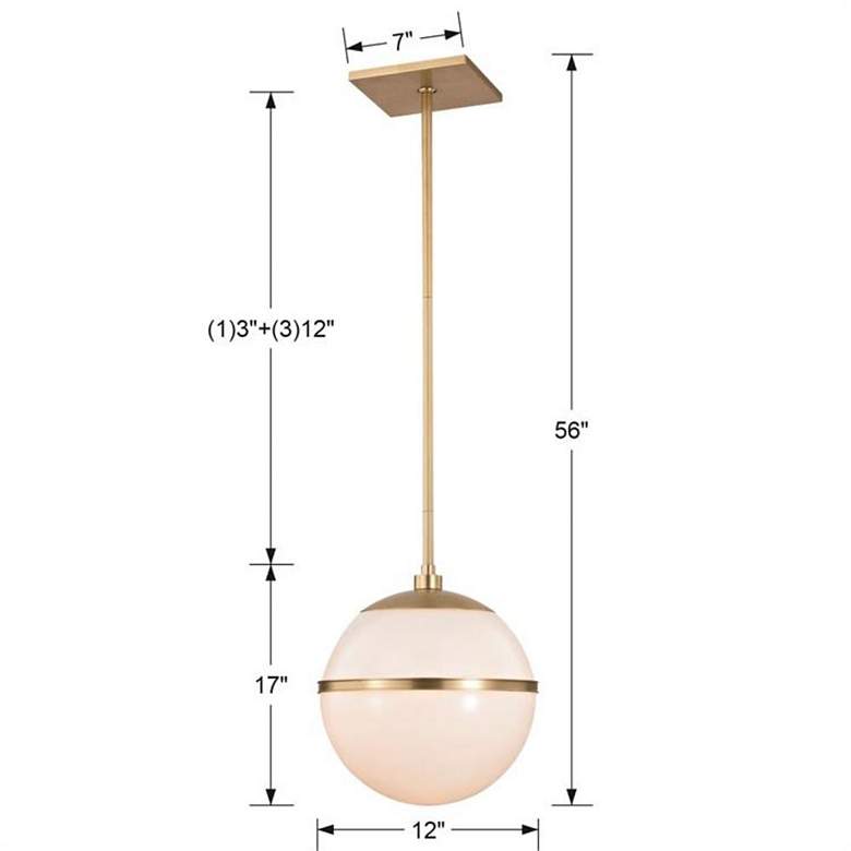 Image 6 Crystorama Truax 12" Wide Aged Brass Globe Mini Pendant more views
