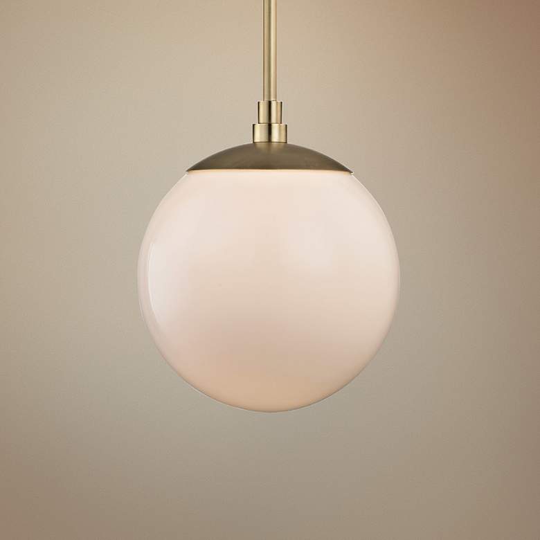 Image 1 Crystorama Truax 12" Wide Aged Brass Mini Pendant