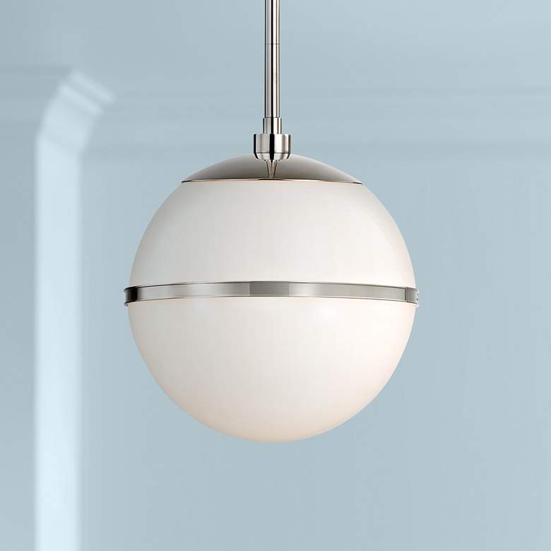 Image 1 Crystorama Truax 12" Wide Polished Nickel Globe Mini Pendant