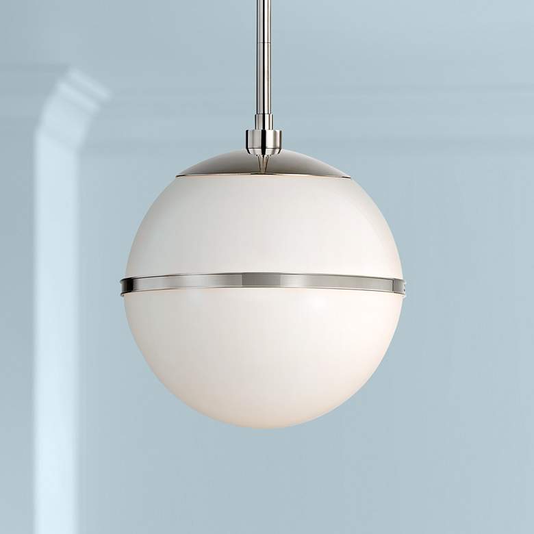 Image 1 Crystorama Truax 12 inch Wide Polished Nickel Globe Mini Pendant