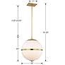 6_Crystorama Truax 16" Aged Brass and White Acrylic Orb Pendant Light more views