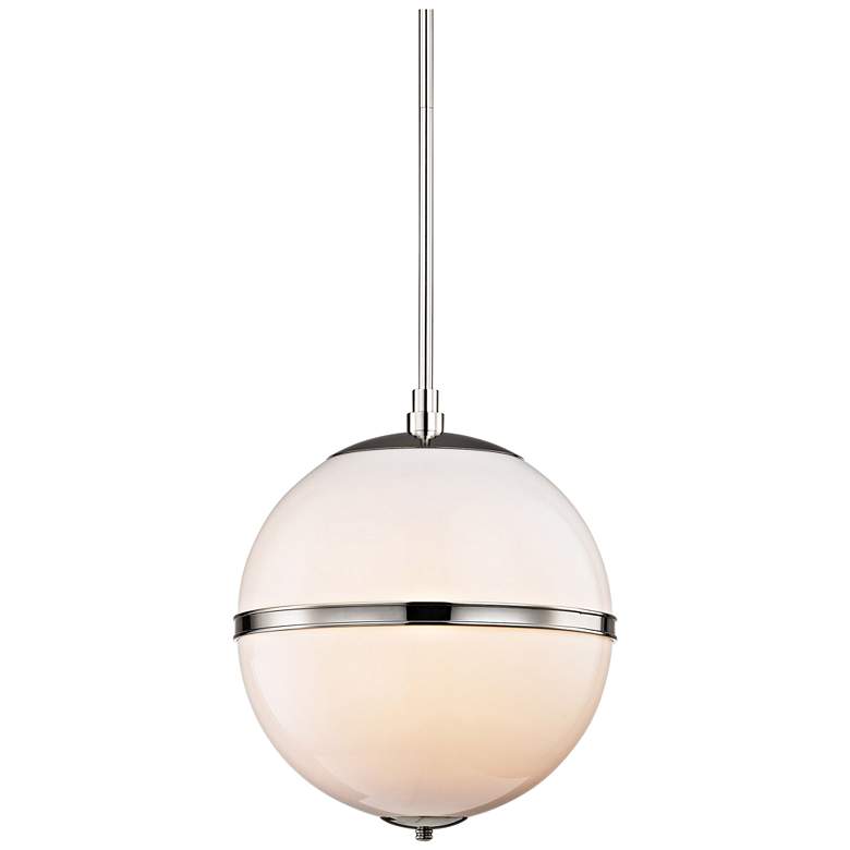Image 1 Crystorama Truax 16" Wide Polished Nickel Pendant Light