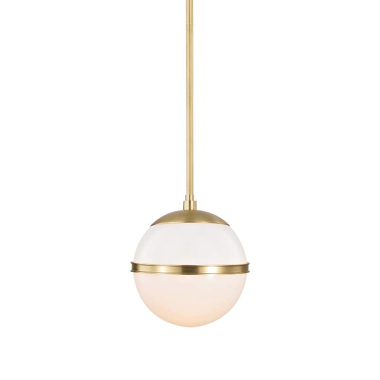 Image 5 Crystorama Truax 7" Wide Aged Brass Globe Mini Pendant more views