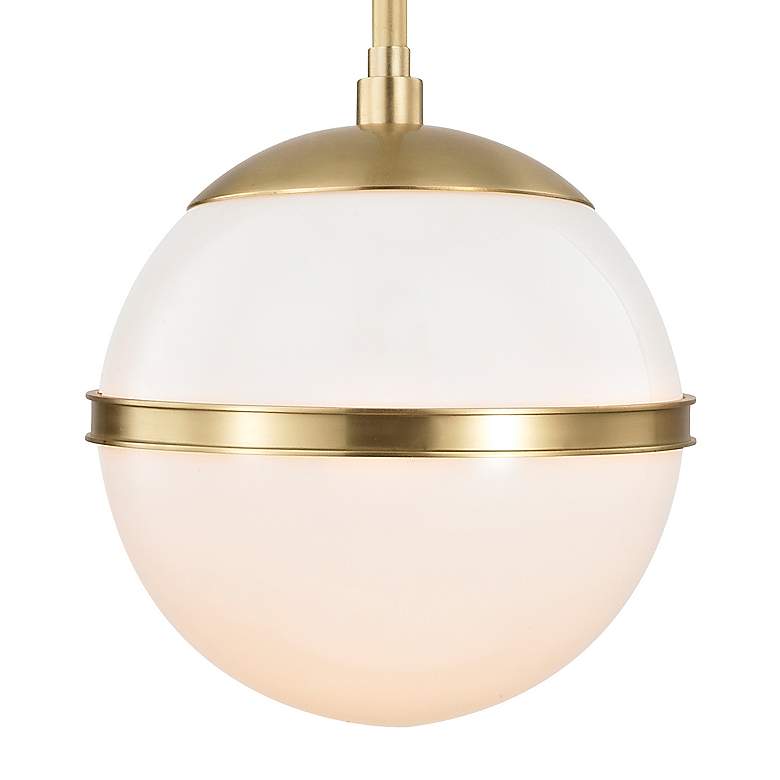 Image 6 Crystorama Truax 7" Wide Aged Brass Globe Mini Pendant more views