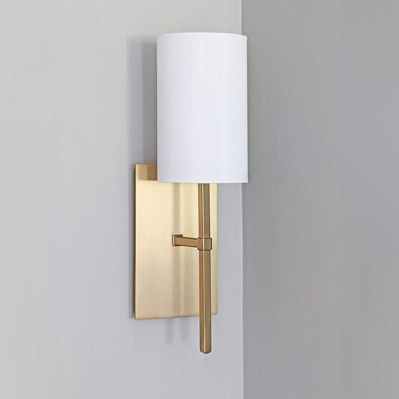 Image 1 Crystorama Veronica 16 1/2" High Aged Brass Wall Sconce