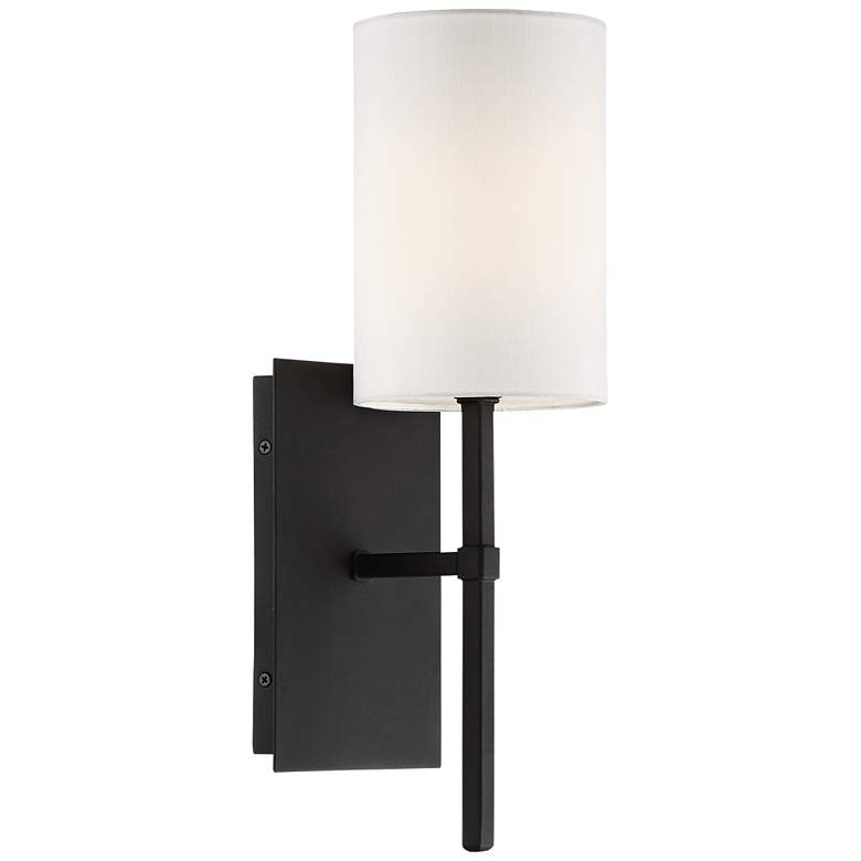 Image 1 Crystorama Veronica 16 1/2 inch High Black Forged Wall Sconce