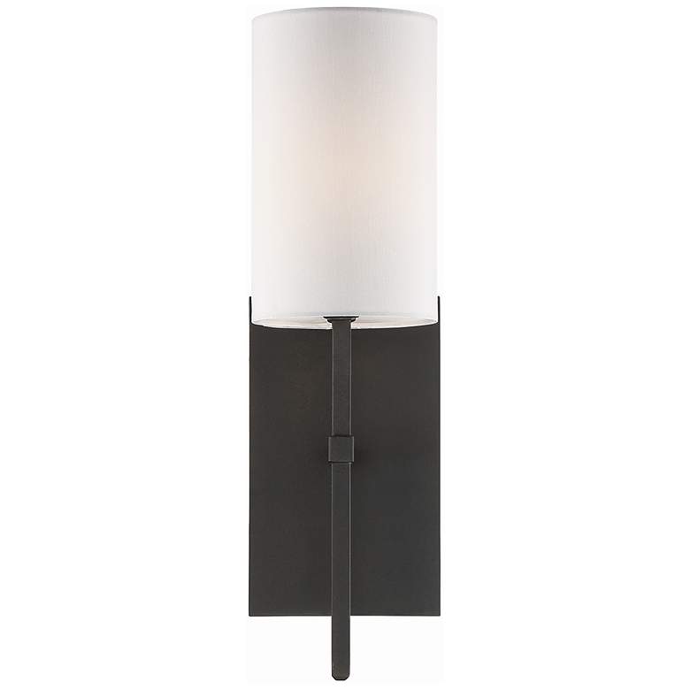 Image 1 Crystorama Veronica 16 1/2" High Black Forged Wall Sconce