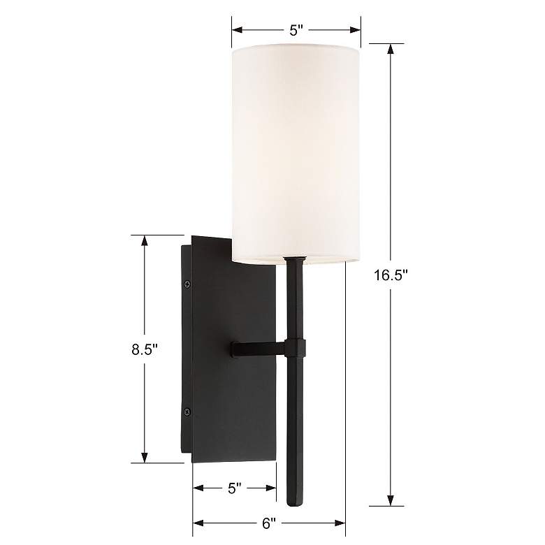Image 6 Crystorama Veronica 16 1/2" High Black Forged Wall Sconce more views