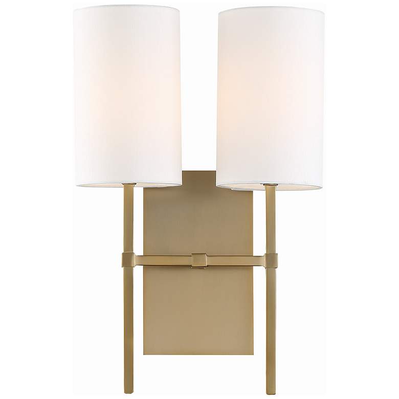 Image 2 Crystorama Veronica 16 1/2"H Aged Brass 2-Light Wall Sconce