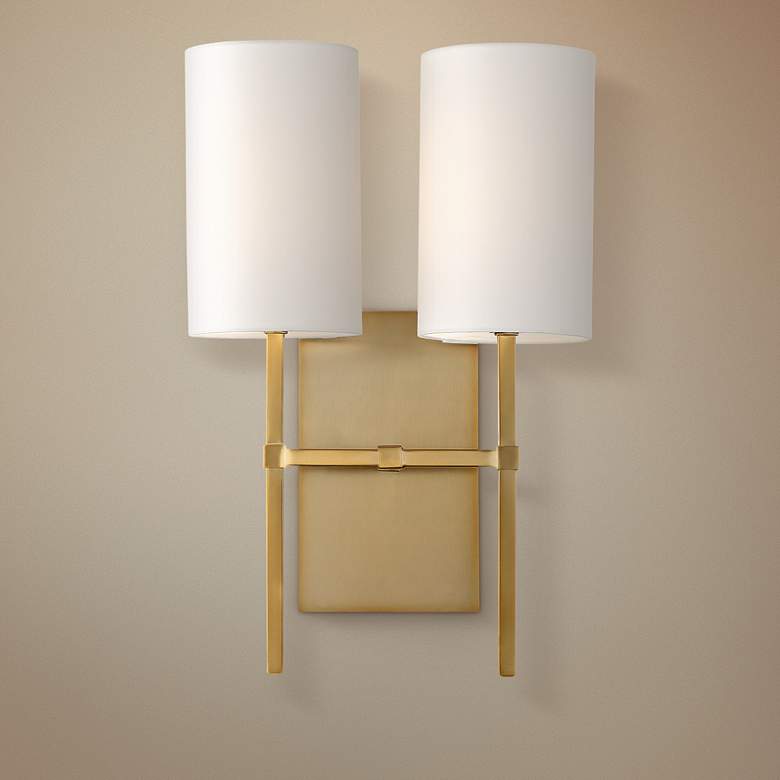 Image 1 Crystorama Veronica 16 1/2 inchH Aged Brass 2-Light Wall Sconce