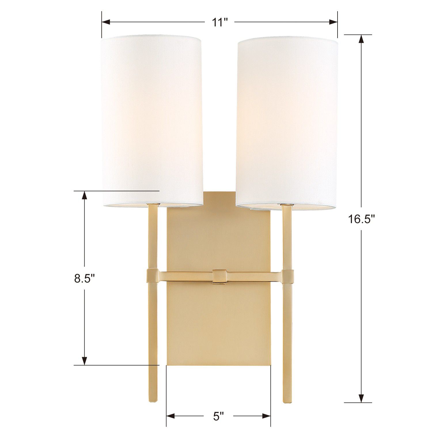 Crystorama Veronica 16 1/2"H Aged Brass 2-Light Wall Sconce