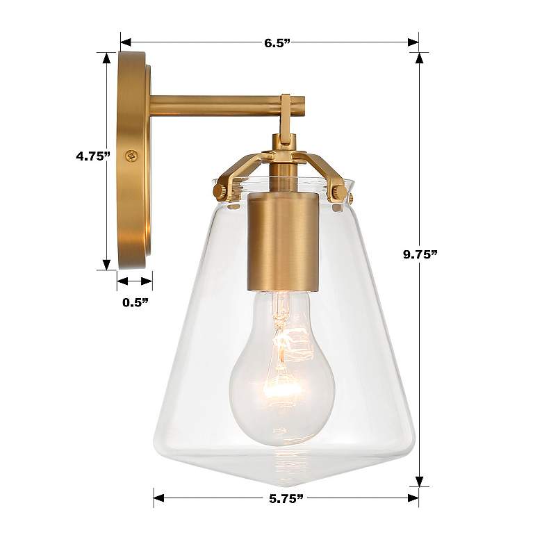 Image 6 Crystorama Voss 1 Light Luxe Gold Sconce more views