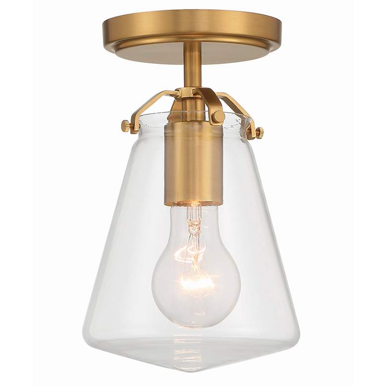 Image 1 Crystorama Voss 1 Light Luxe Gold Semi Flush Mount