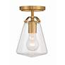 3_Crystorama Voss 1 Light Luxe Gold Semi Flush Mount more views