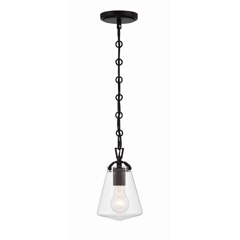 Image 3 Crystorama Voss 1 Light Matte Black Mini Pendant more views