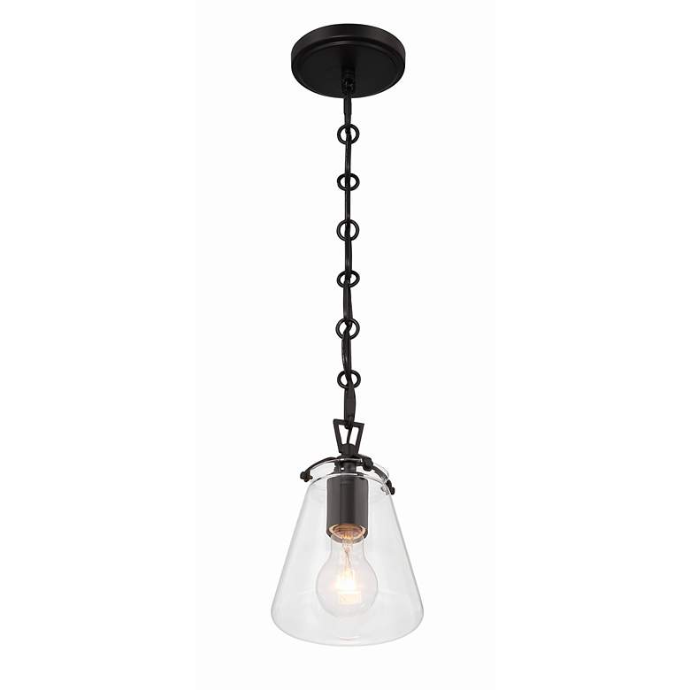 Image 4 Crystorama Voss 1 Light Matte Black Mini Pendant more views
