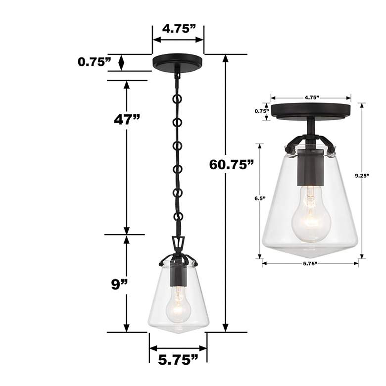 Image 7 Crystorama Voss 1 Light Matte Black Mini Pendant more views