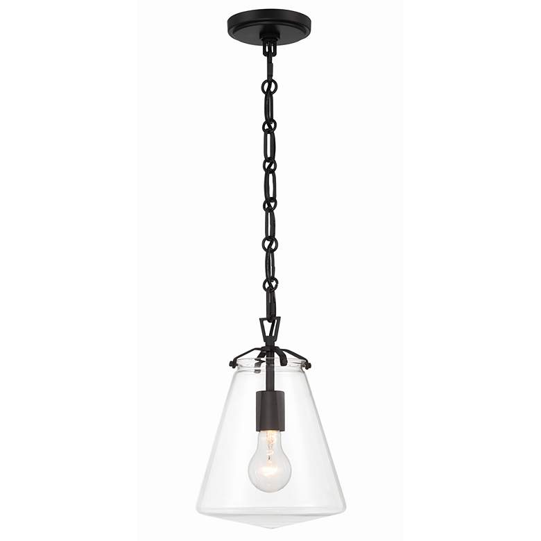 Image 1 Crystorama Voss 1 Light Matte Black Mini Pendant